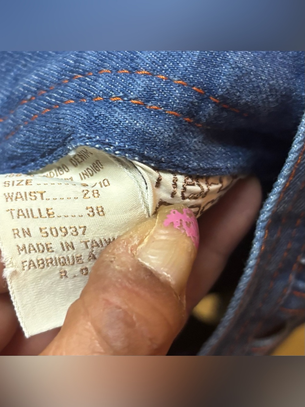 Vintage Nest Ce Pas Indigo RARE 70s High Waisted Tie Festival Jean Shorts 28 - Picture 6 of 6